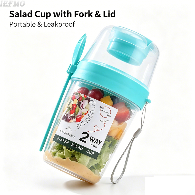 Meal Prep Veggie - Ensemble de saladiers portables avec fourchette