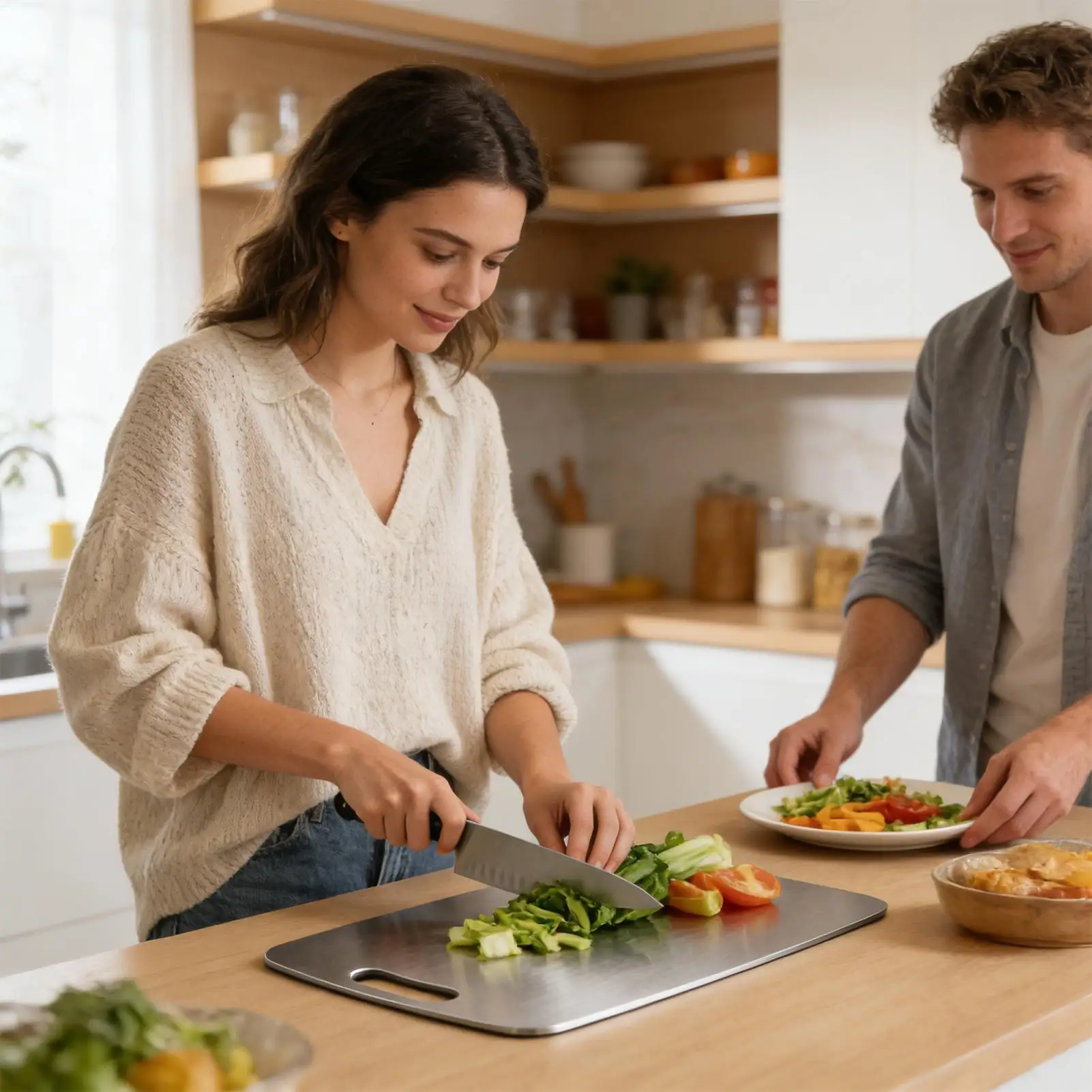 Meal Prep Veggie - Planche à découper en acier inoxydable
