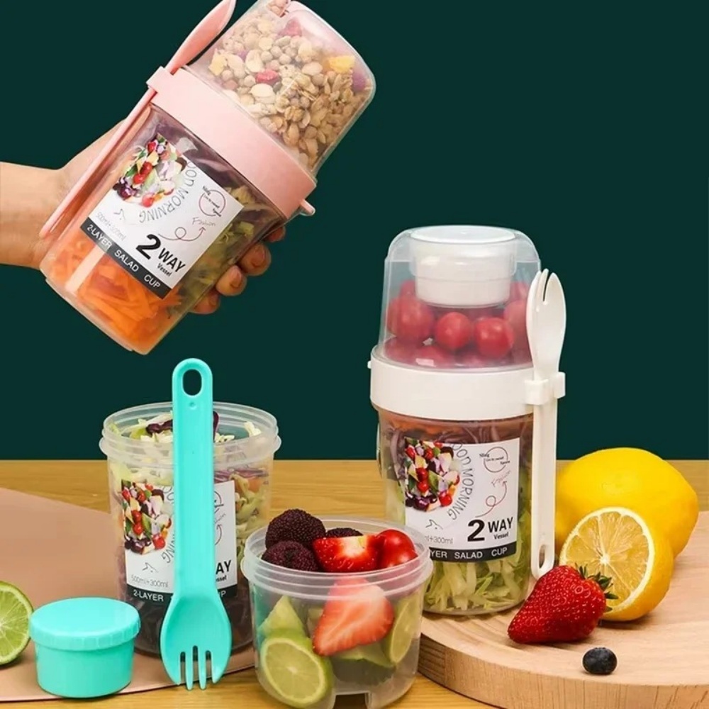 Meal Prep Oatmeal Jars - Tasse à salade Portable, tasse de