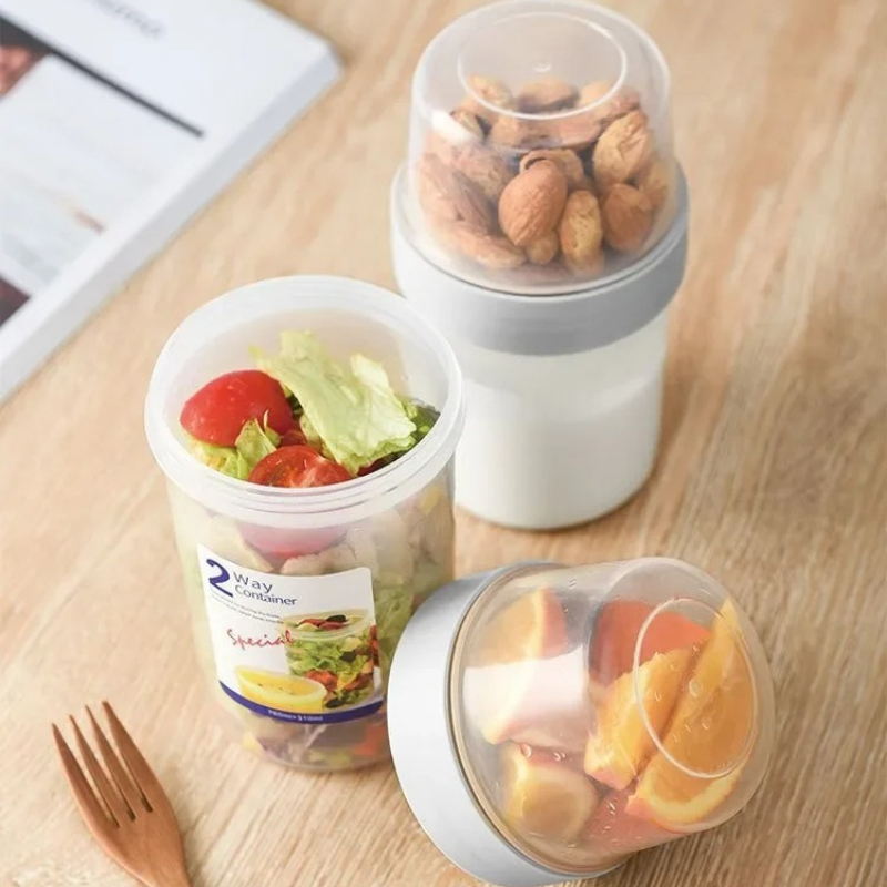 Meal Prep Oatmeal Jars - Petit déjeuner avoine céréales noix yaourt