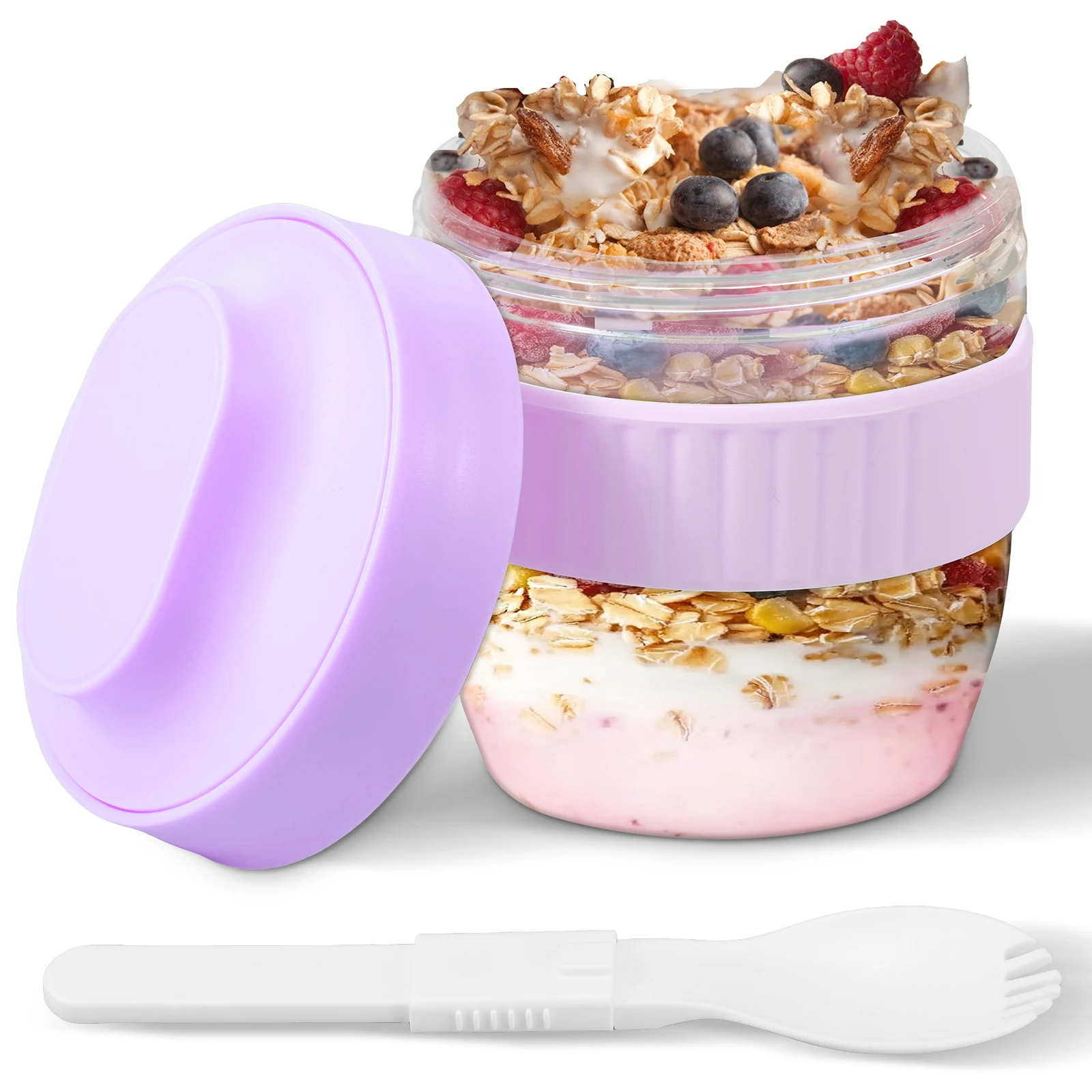Meal Prep Oatmeal Jars - Contenant à Double Couche pour Overnight