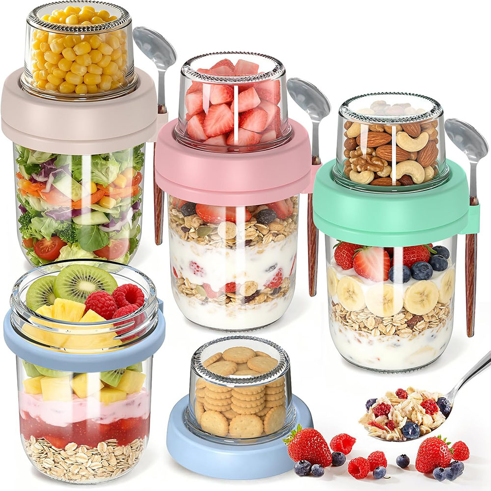 Bocaux en verre à double paroi - Meal Prep Oatmeal Jars avis et prix