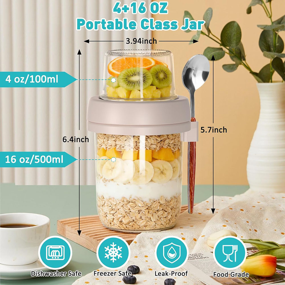 Bocaux en verre à double paroi - Meal Prep Oatmeal Jars avis et prix