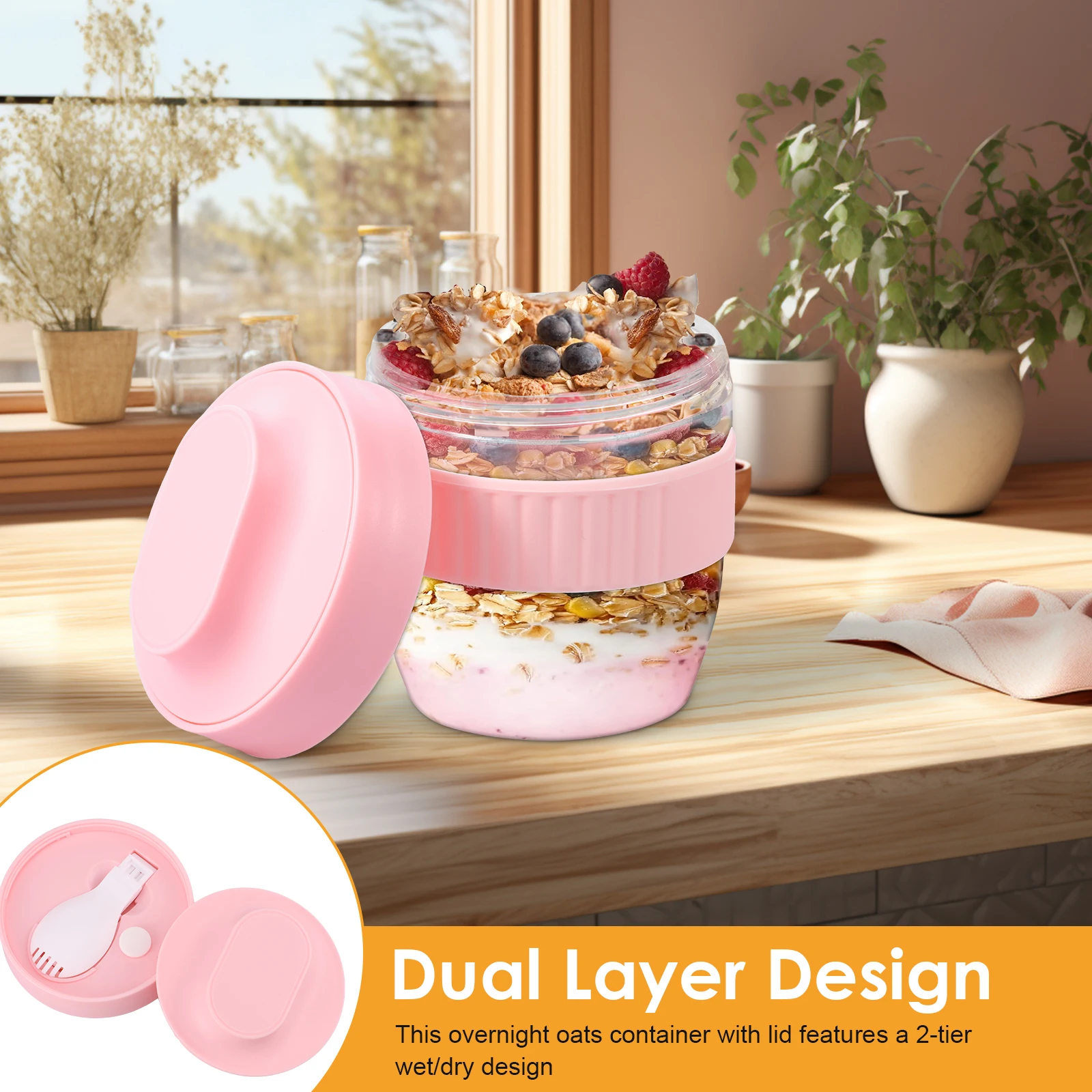 Contenant à Double Couche pour - Meal Prep Oatmeal Jars avis et prix