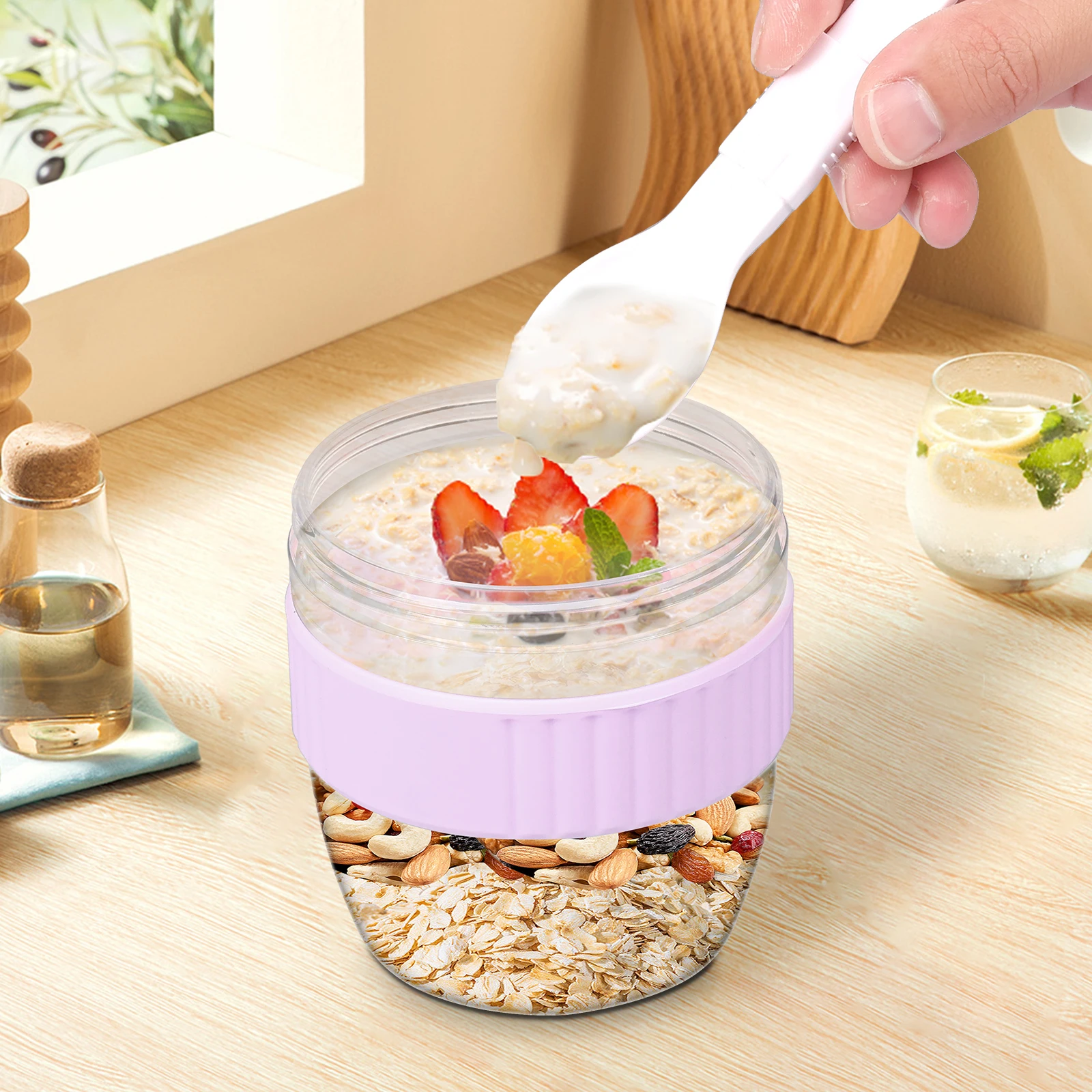Contenant à Double Couche pour - Meal Prep Oatmeal Jars avis et prix