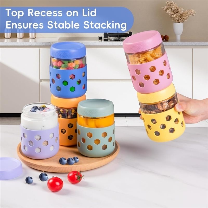 Bocaux en verre ABMH avec couv - Meal Prep Oatmeal Jars avis et prix